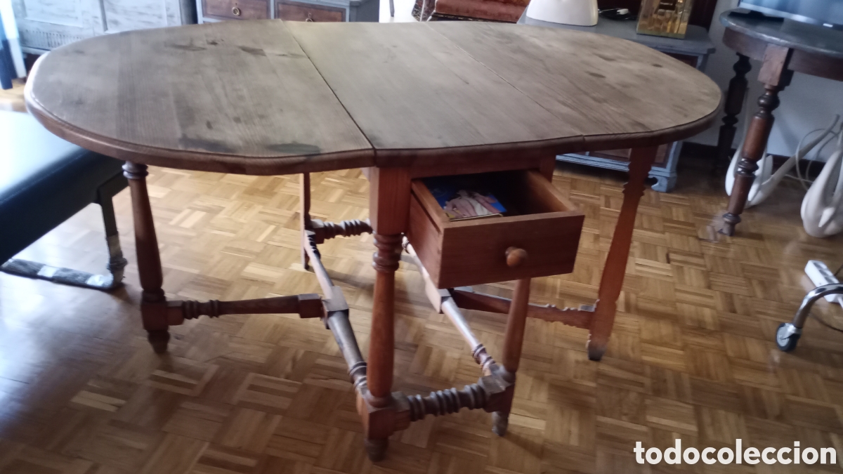 Antig&uuml;edades: Mesa abatible antigua. - Foto 4