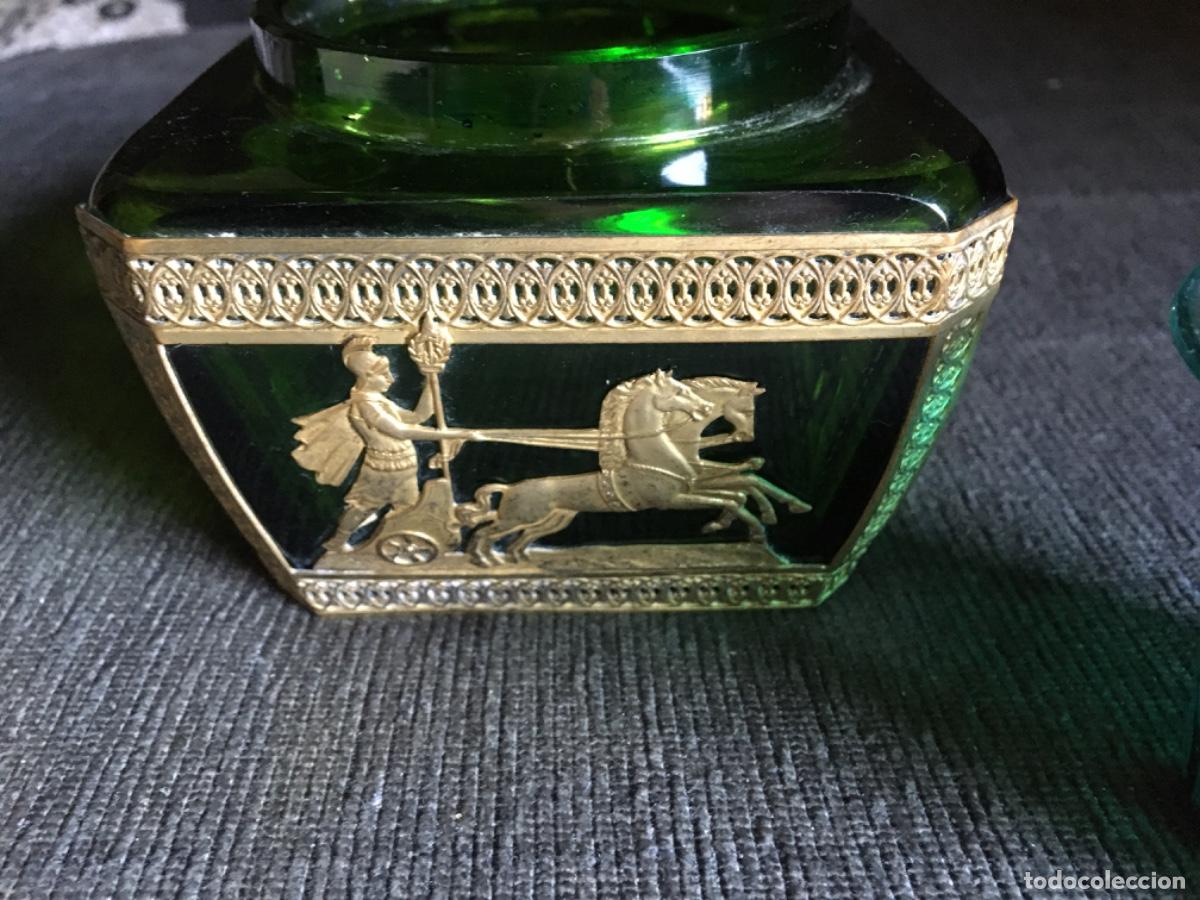 Antig&uuml;edades: Tintero encrier imperio xix bronce cristal - Foto 5