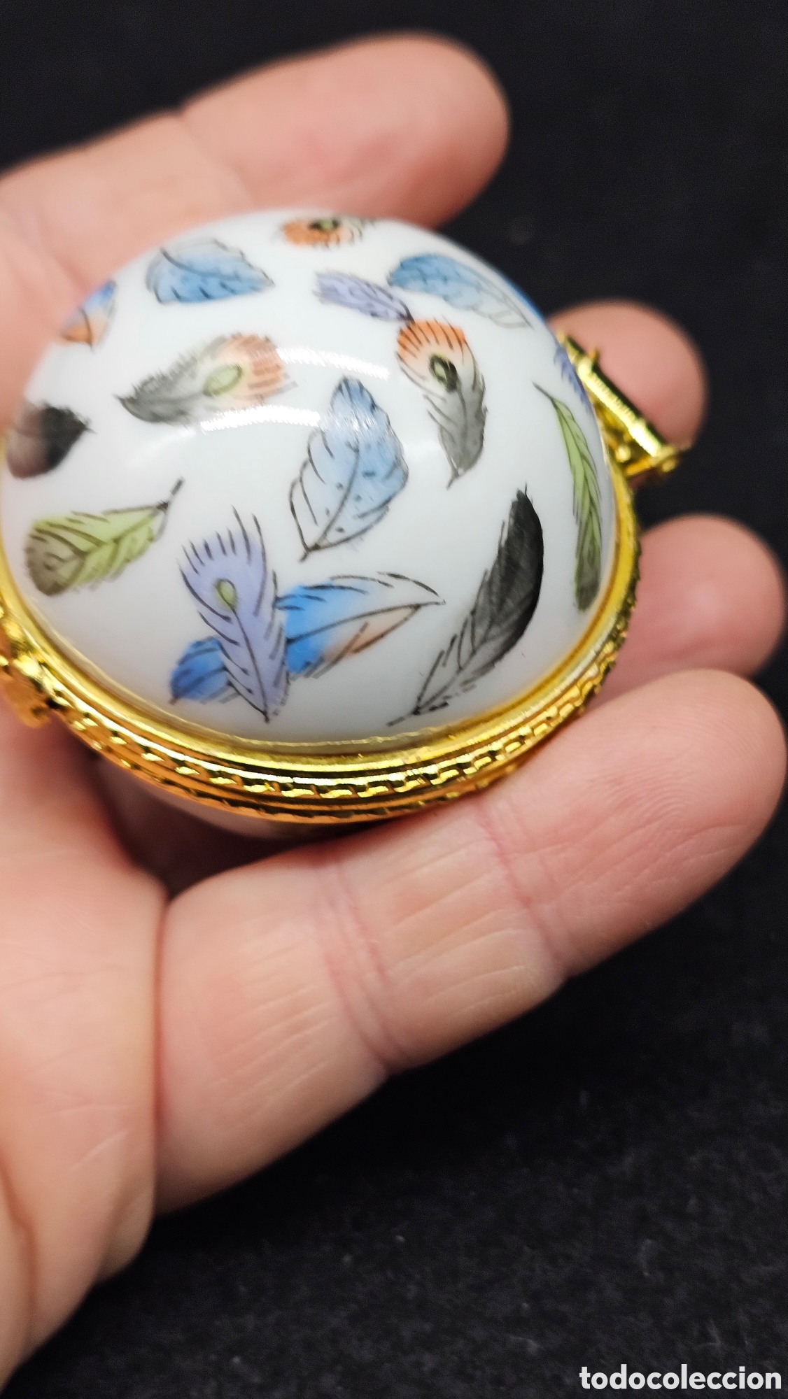 Antig&uuml;edades: Cajita joyero de porcelana de colecci&oacute;n