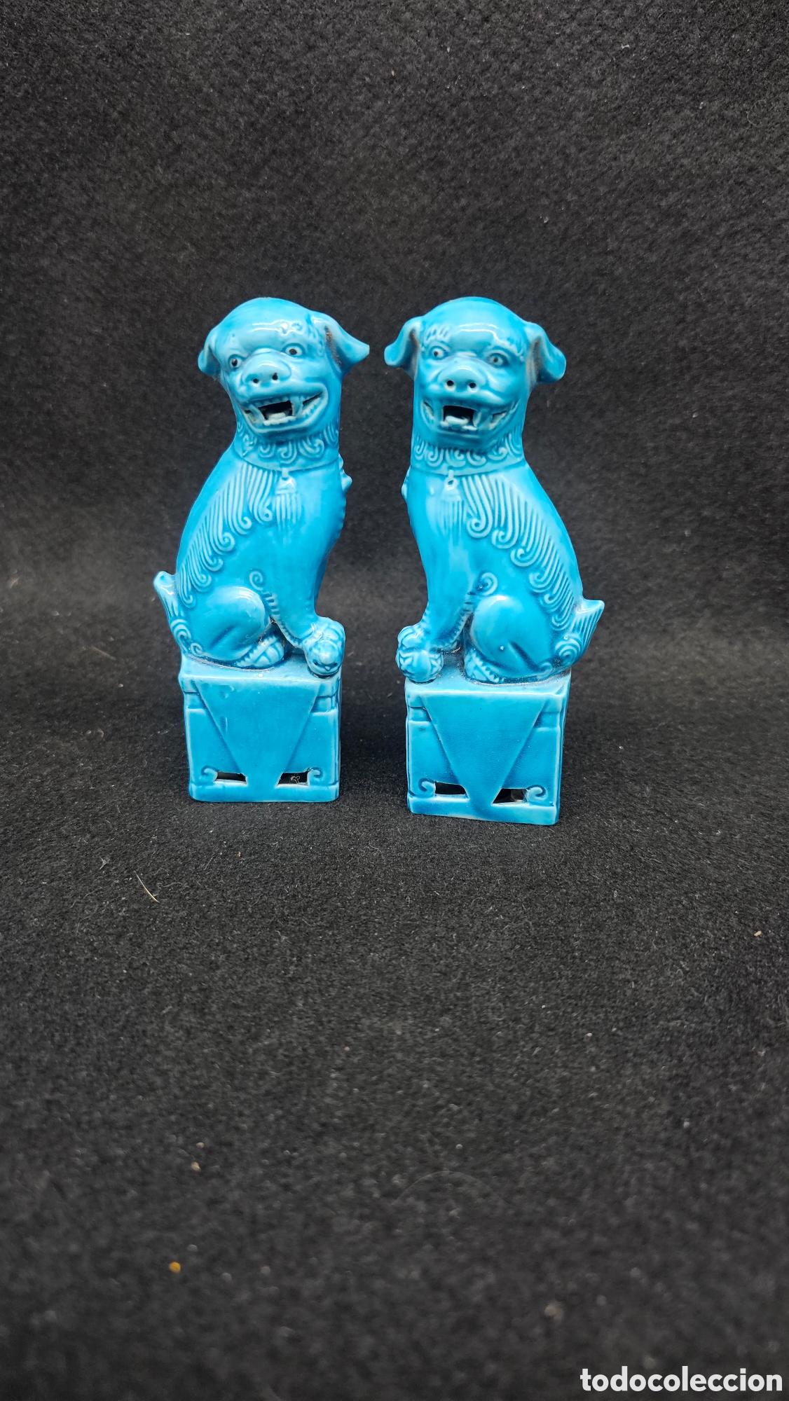 Antig&uuml;edades: Leones / perros foo de porcelana china