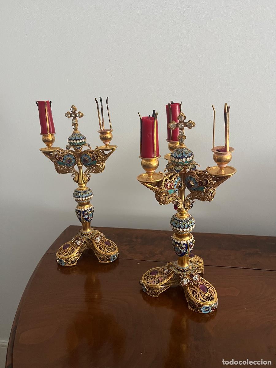 Antig&uuml;edades: Candelabros lit&uacute;rgicos ortodoxos. - Foto 1