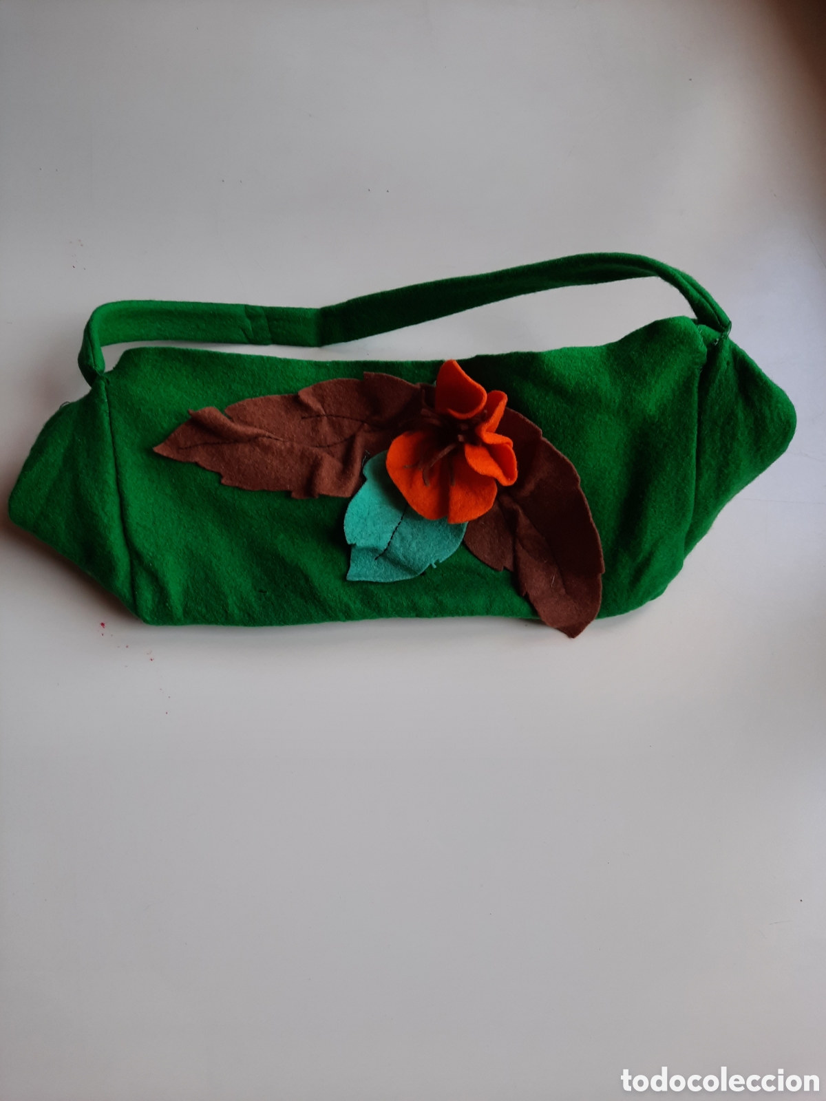 Antig&uuml;edades: Curioso bolso antiguo artesanal de fieltro