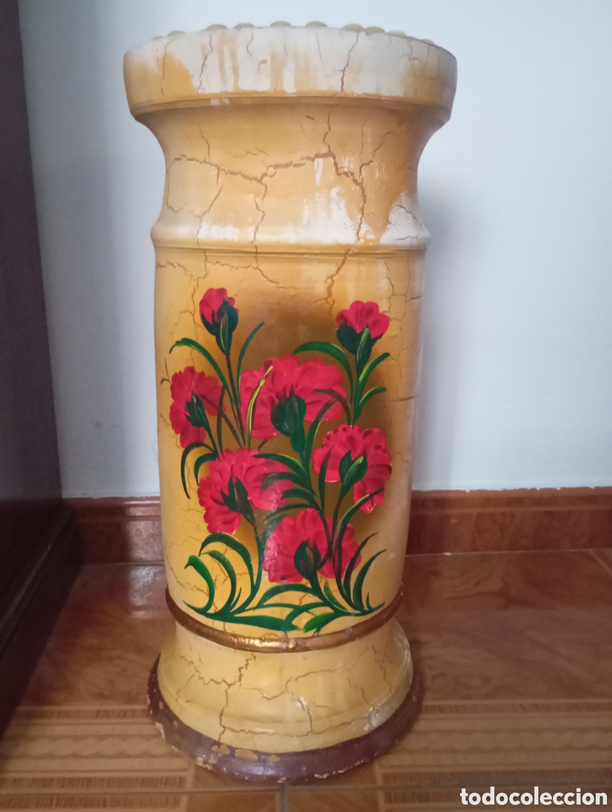 Antig&uuml;edades: Pareja de columnas pedestales portamaceteros - Cer&aacute;mica Santa Ana (La Rambla), vintage