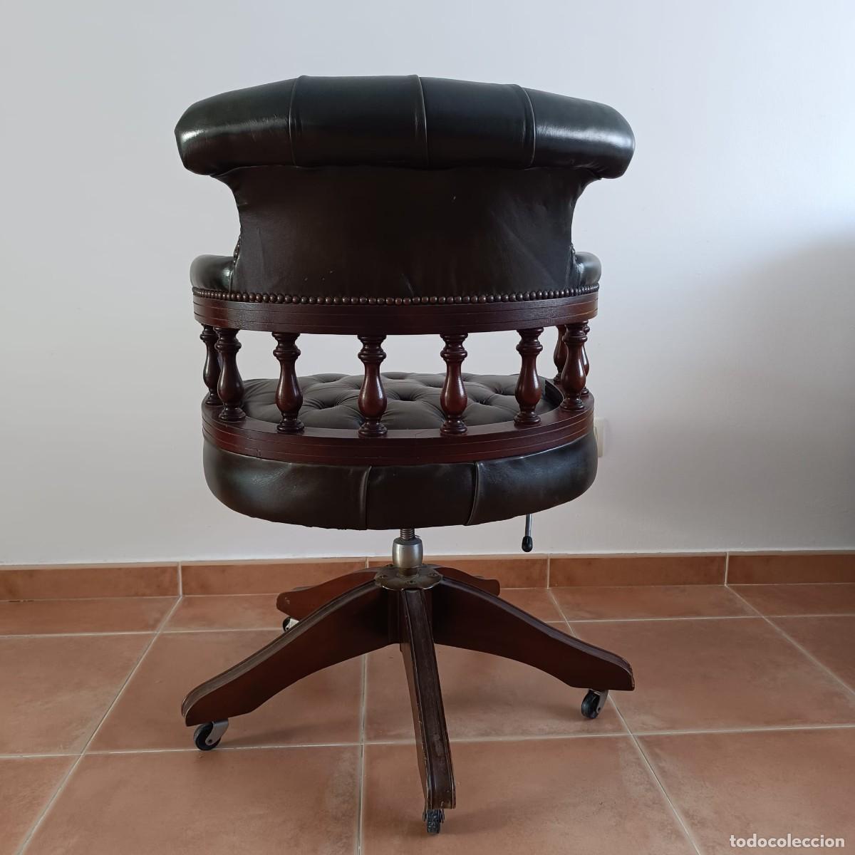 Antig&uuml;edades: SILLA DE DESPACHO CHESTERFIELD DE CUERO - Foto 3