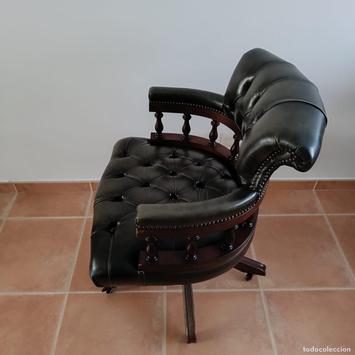 Antig&uuml;edades: SILLA DE DESPACHO CHESTERFIELD DE CUERO - Foto 5