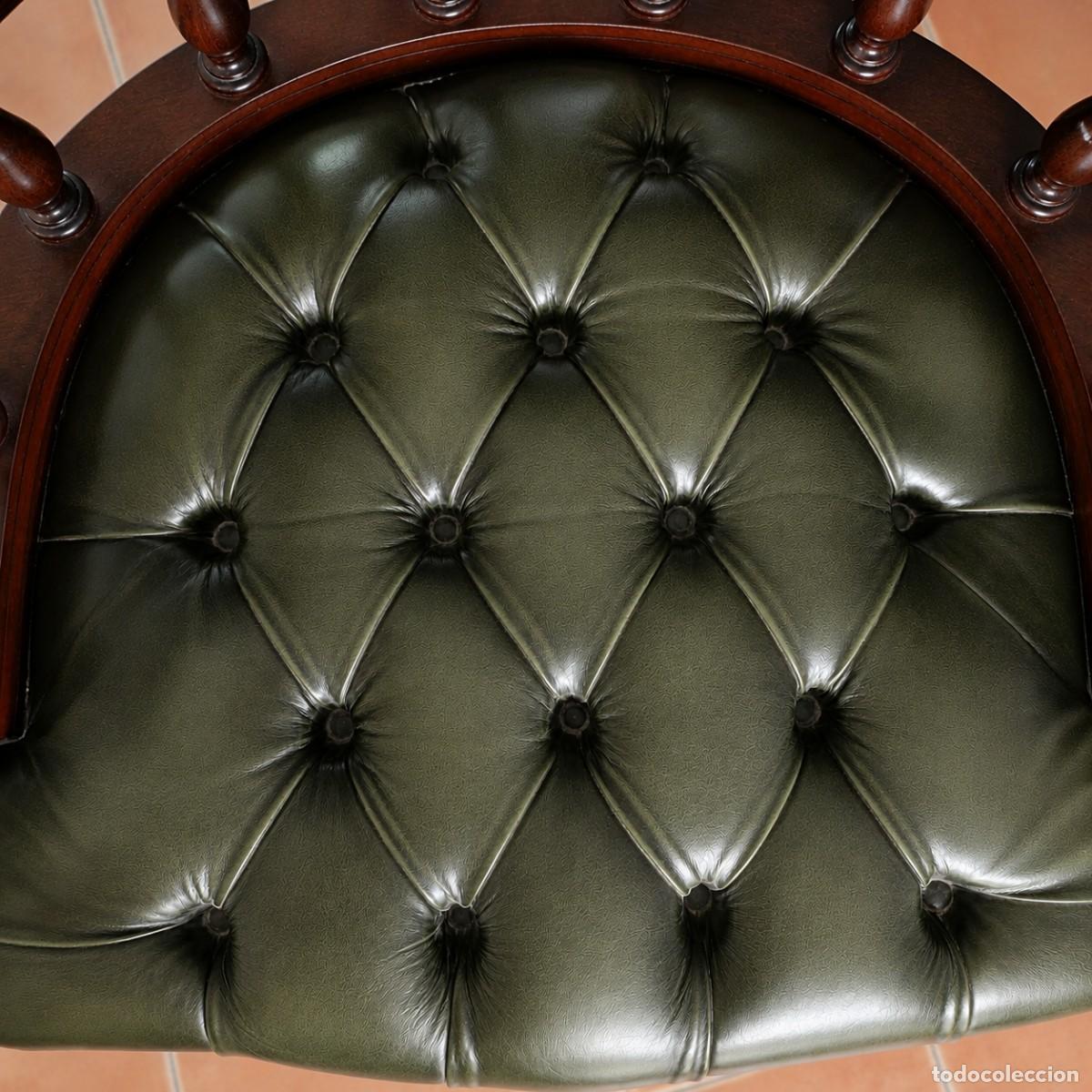 Antig&uuml;edades: SILLA DE DESPACHO CHESTERFIELD DE CUERO - Foto 6