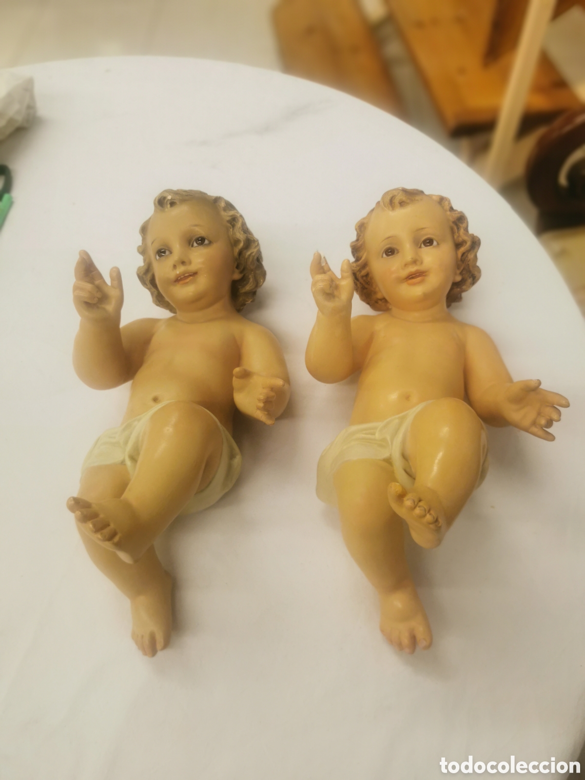 Antig&uuml;edades: Pareja Ni&ntilde;o Jes&uacute;s Sello 0lot 30 cm