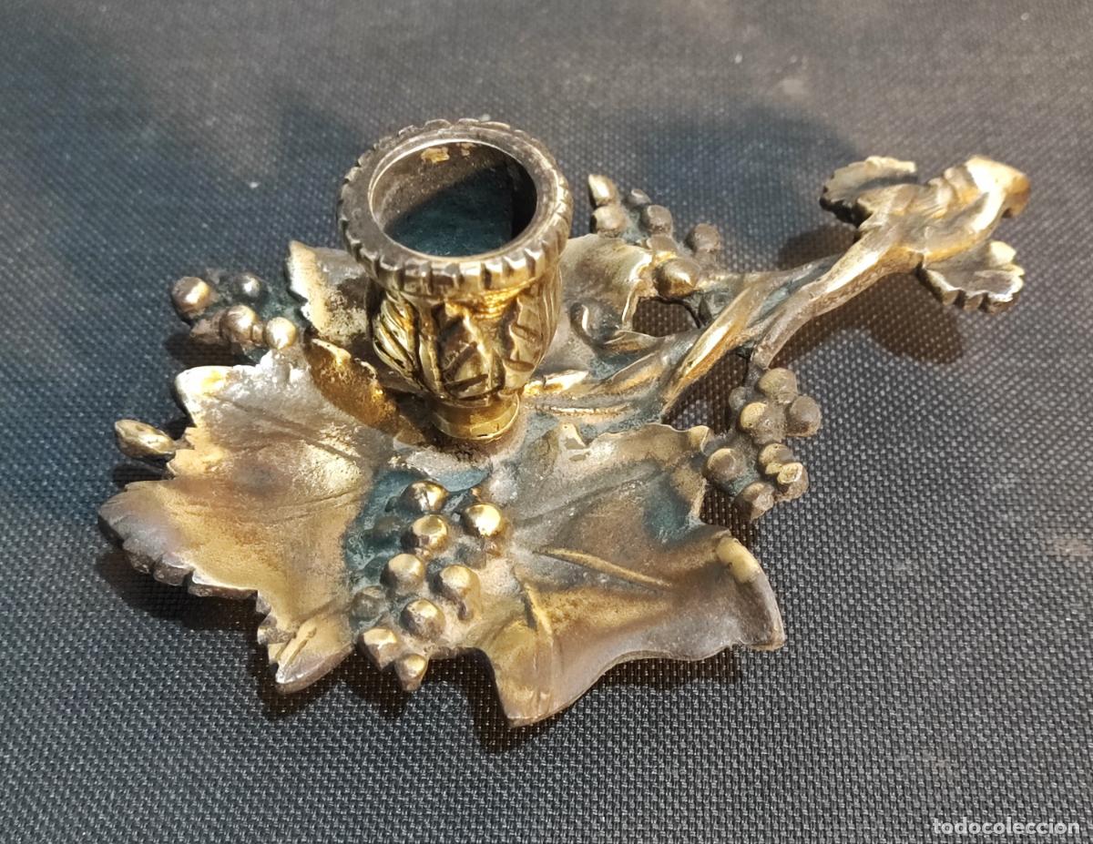 Antig&uuml;edades: PRECIOSA ESPALMATORIA DE BRONCE HOJA DE PARRA, VID