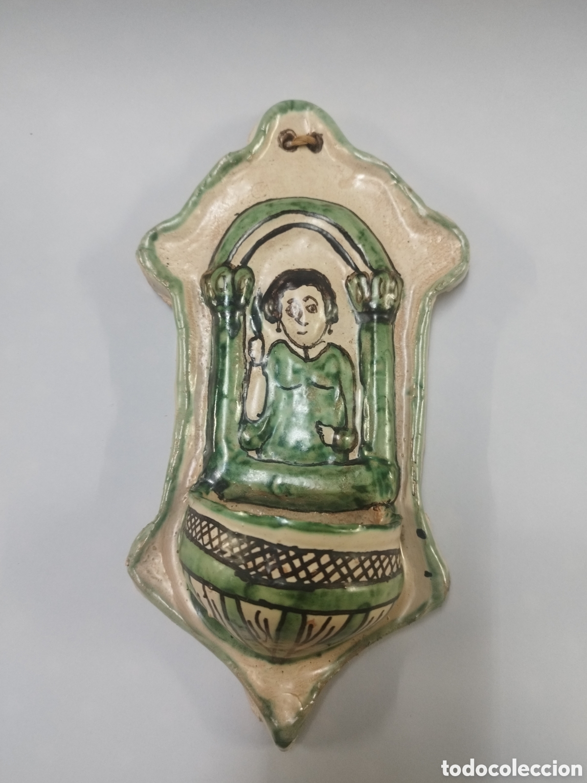 Antig&uuml;edades: BENDITERA DE CERAMICA ANTIGUA. PUNTER. BUEN ESTADO.
