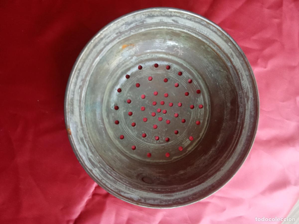 Antig&uuml;edades: Antiguo colador de cobre redondo V.despacho
