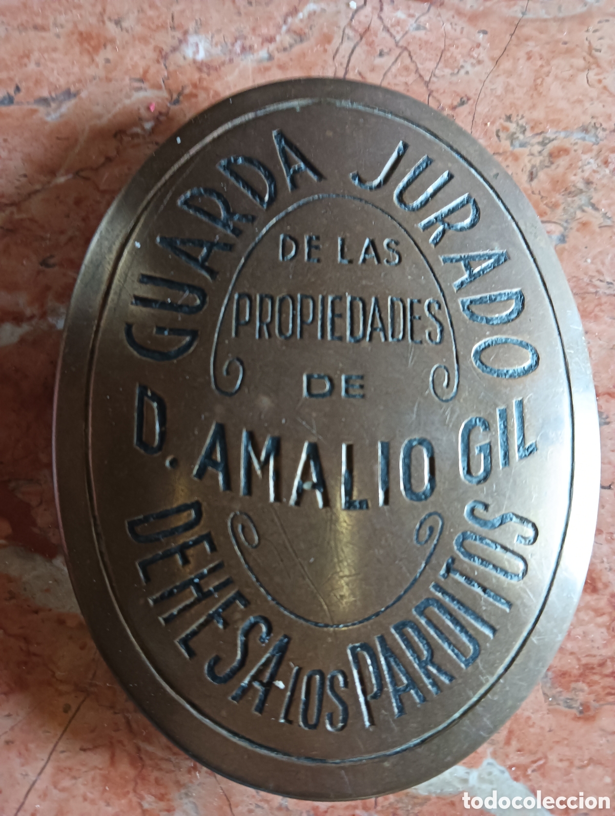 Antig&uuml;edades: Placa de guarda de una finca de caza