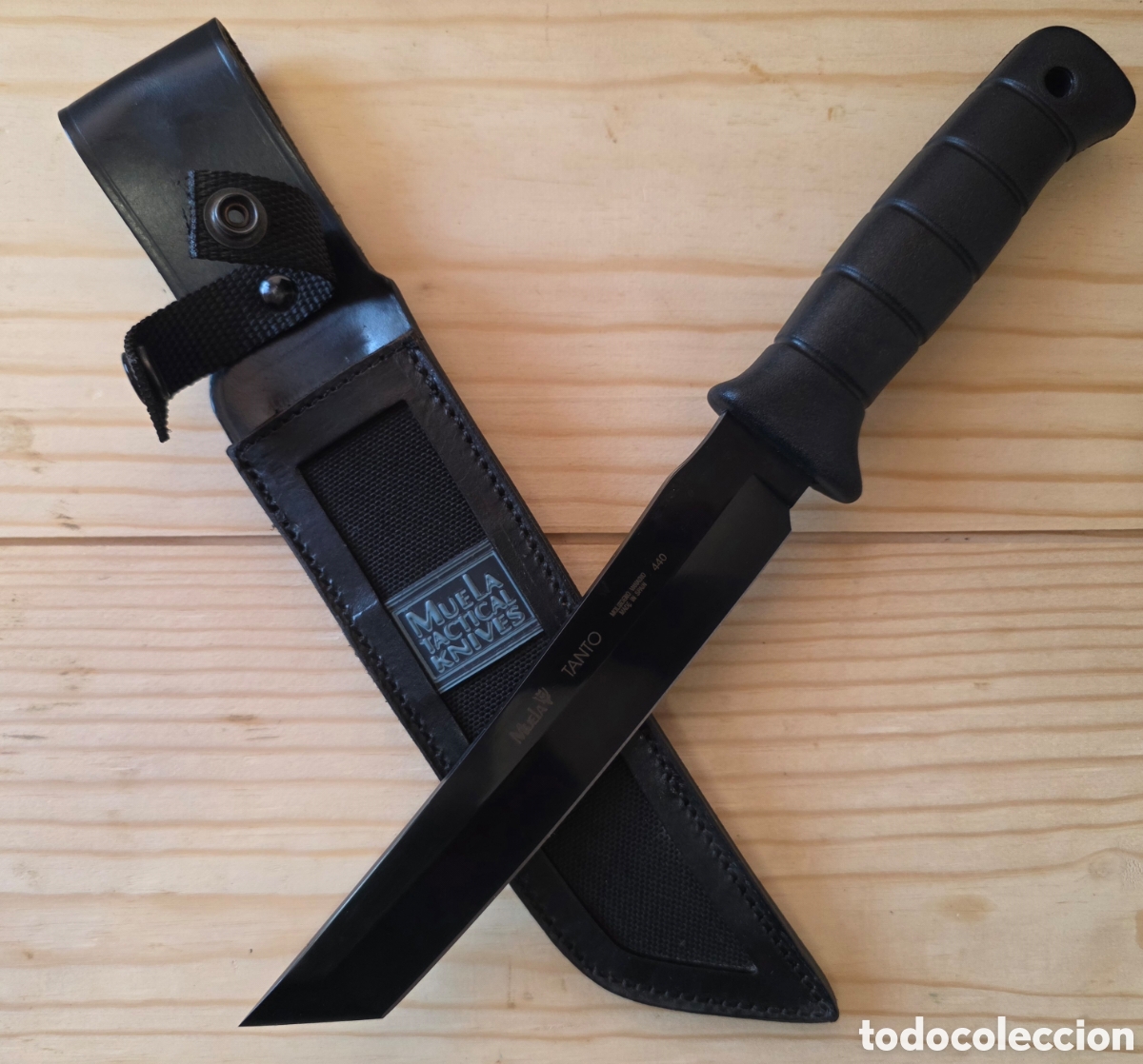 Antig&uuml;edades: MUELA TANTO Tactical Knives &ndash; Acero Molibdeno Vanadio 440 &ndash; Funda original