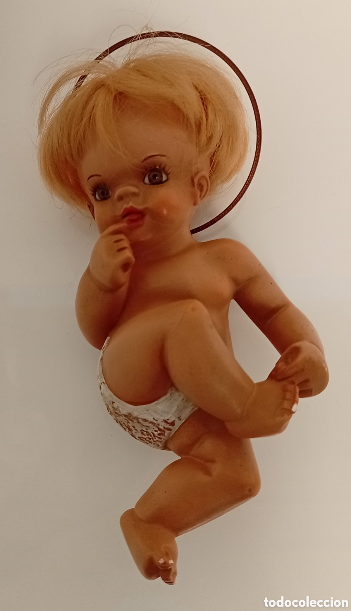 Antig&uuml;edades: NI&Ntilde;O JESUS DE OLOT OJOS DE CRISTAL ANTIGUO