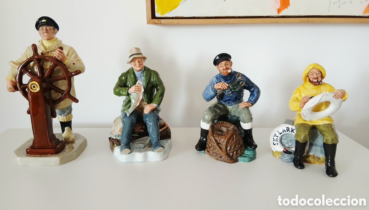Antig&uuml;edades: Lote 4 Figuras Porcelana Inglesa ROYAL DOULTON - Serie Marina / Marineros (Impecables)