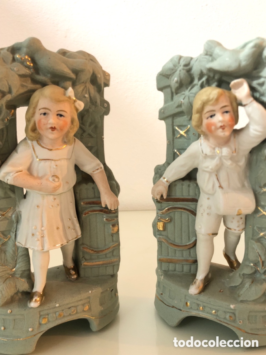 Antig&uuml;edades: 5 figuras biscuit antiguas de ni&ntilde;os