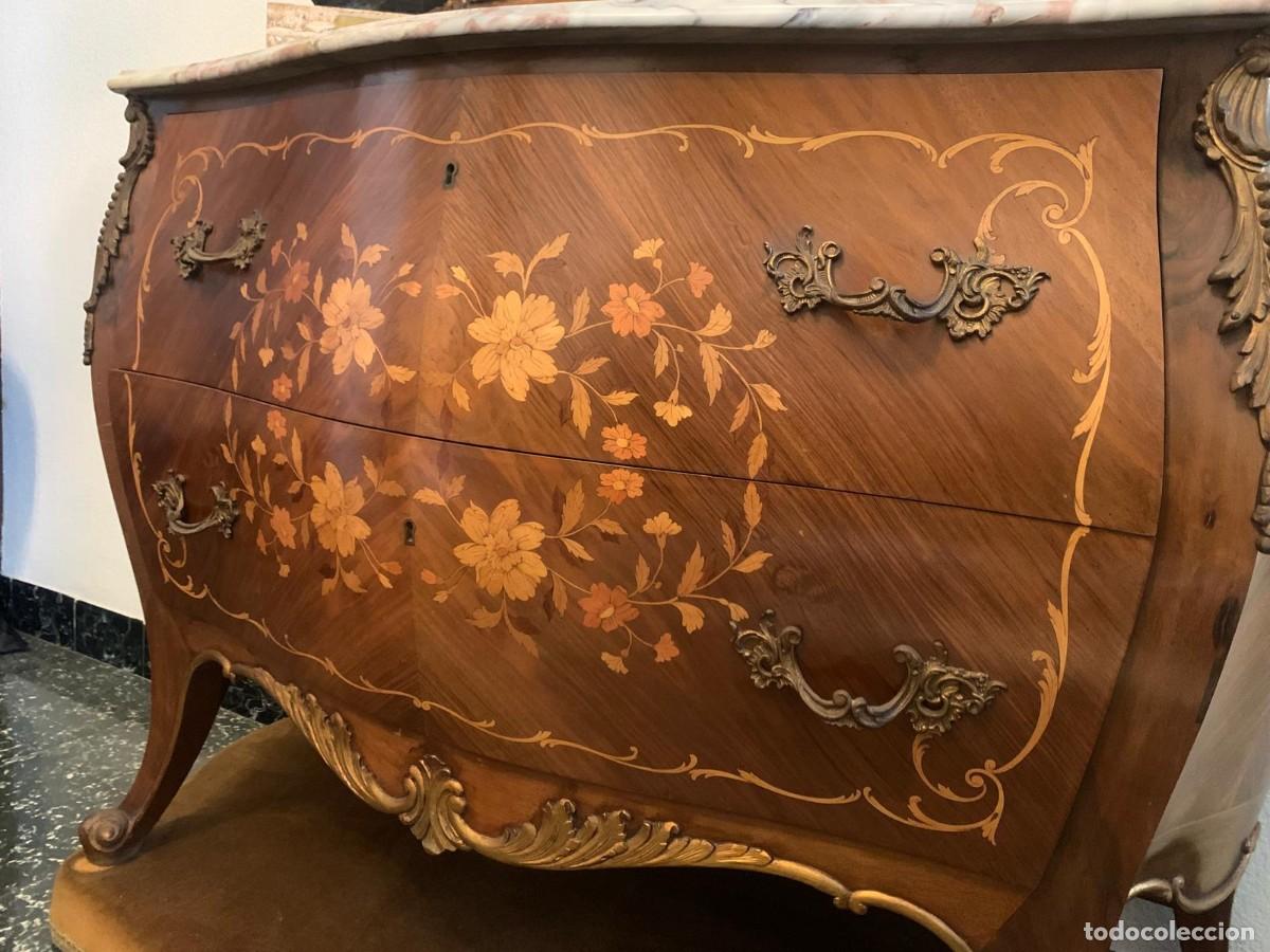 Antig&uuml;edades: C&oacute;moda recibidor de madera con m&aacute;rmol - Foto 1