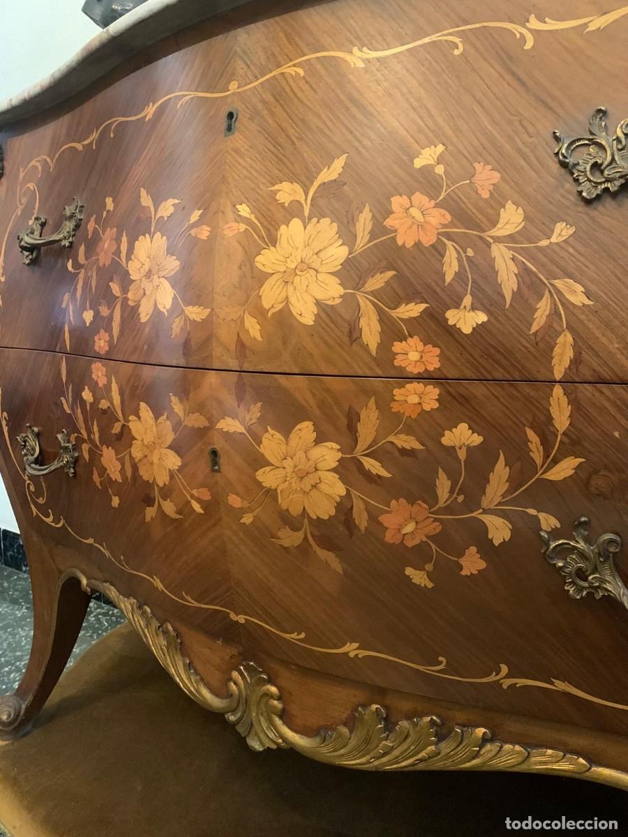 Antig&uuml;edades: C&oacute;moda recibidor de madera con m&aacute;rmol - Foto 4