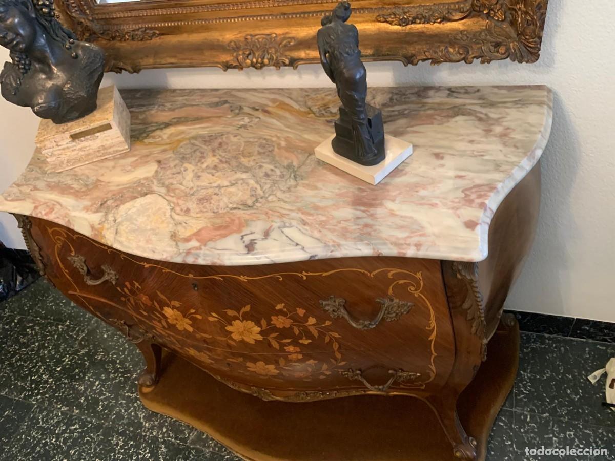 Antig&uuml;edades: C&oacute;moda recibidor de madera con m&aacute;rmol - Foto 5