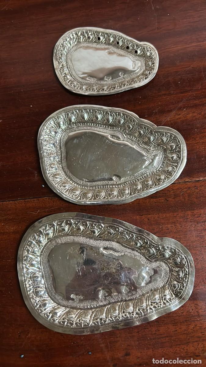 Antig&uuml;edades: BANDEJAS PLATEADAS LOTE DE 3 UDS. LA MAYOR MIDE 15 X 10 CMS.