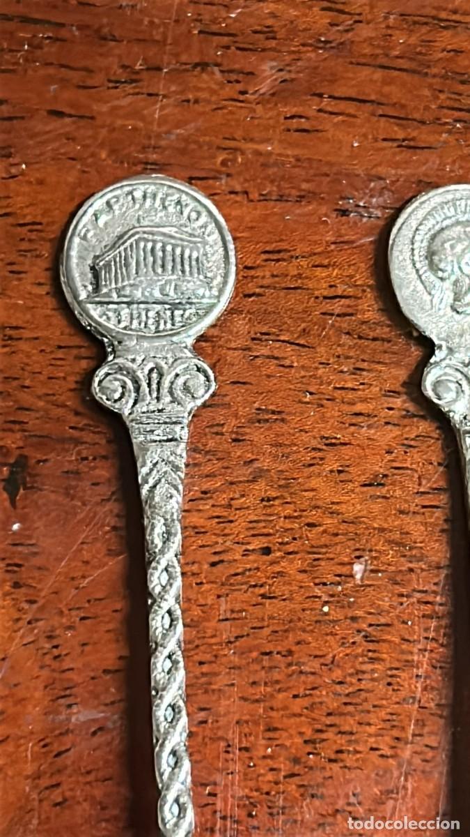 Antig&uuml;edades: CUCHARAS MINI COLECCION DE 8 UDS. PLATEADAS DE 5 A 12 CMS. - Foto 3
