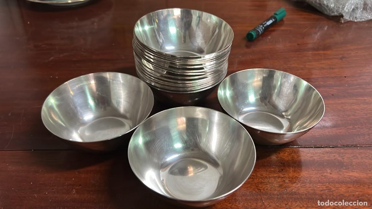 Antig&uuml;edades: BOL PLATEADOS LOTE DE 17 UDS. DE 5 CMS. DE ALTO Y 11,5 CMS. DE DIAMETRO