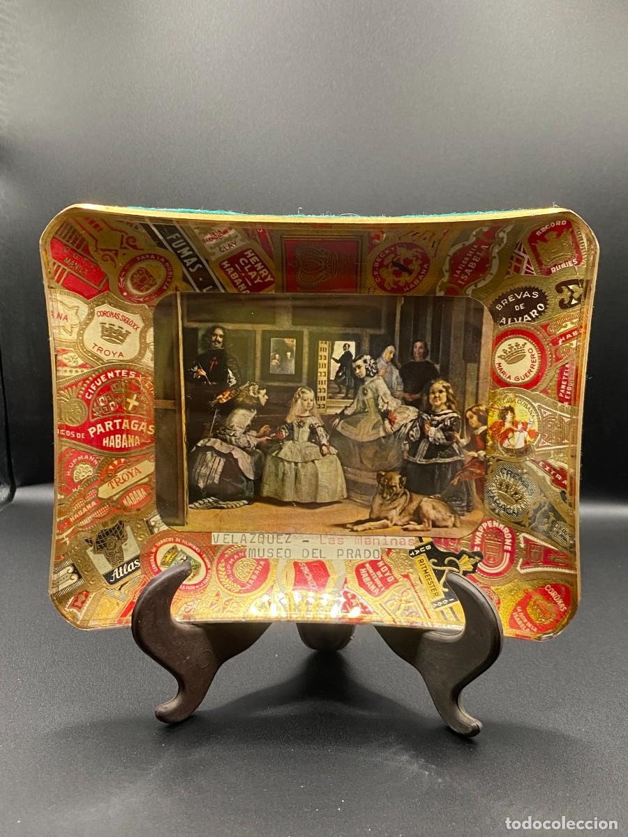 Antig&uuml;edades: Bandeja Vitromosaico Puros &rdquo;Las Meninas&rdquo; de Vel&aacute;zquez. D&eacute;cadas 1950-1970.