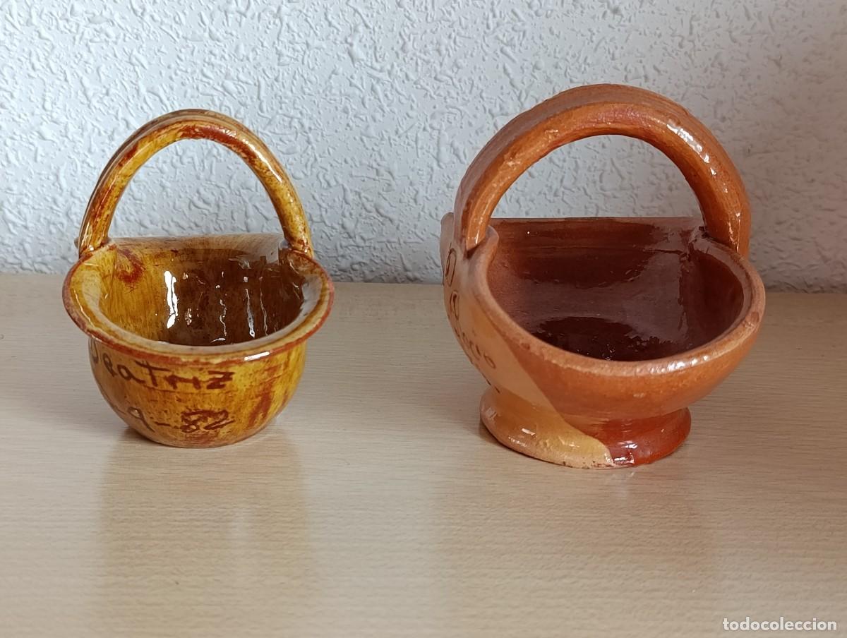 Antig&uuml;edades: Lote 2 cestas de barro varios eventos - Foto 4