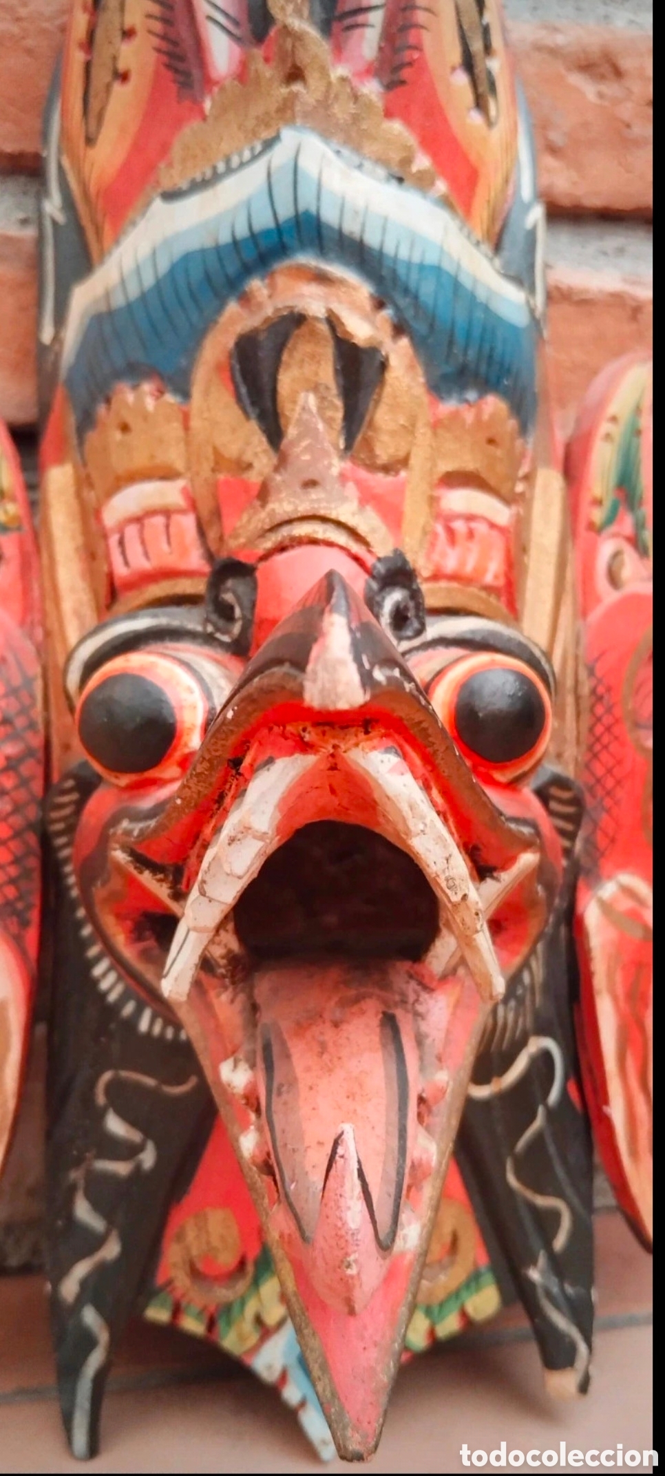 Antig&uuml;edades: M&aacute;scara Garuda, en madera - Foto 8