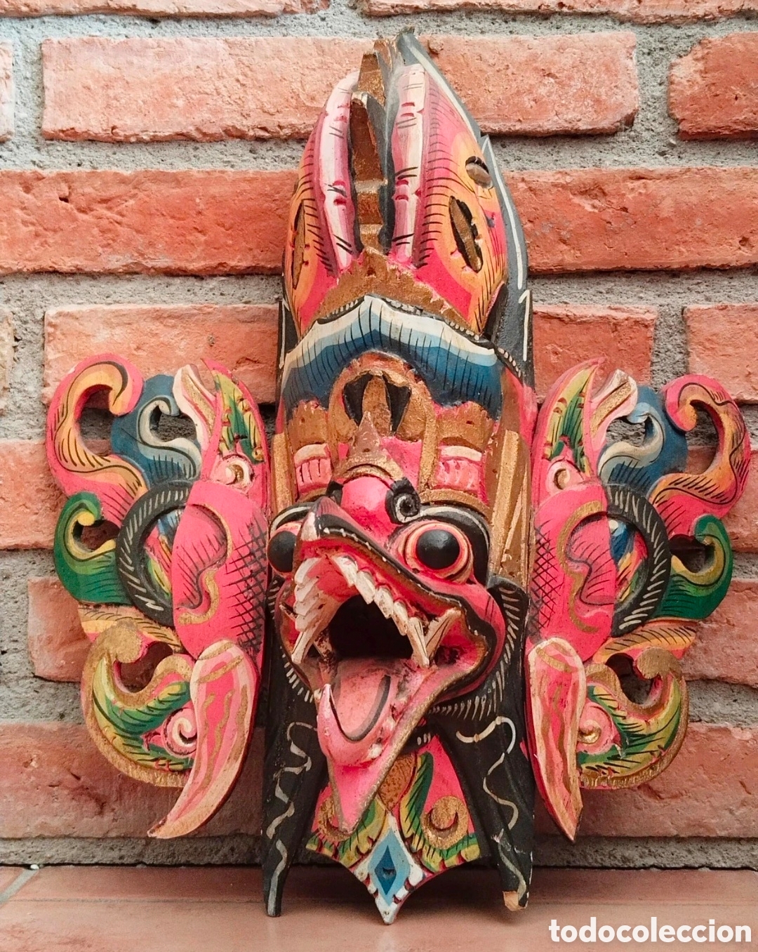 Antig&uuml;edades: M&aacute;scara Garuda, en madera - Foto 1