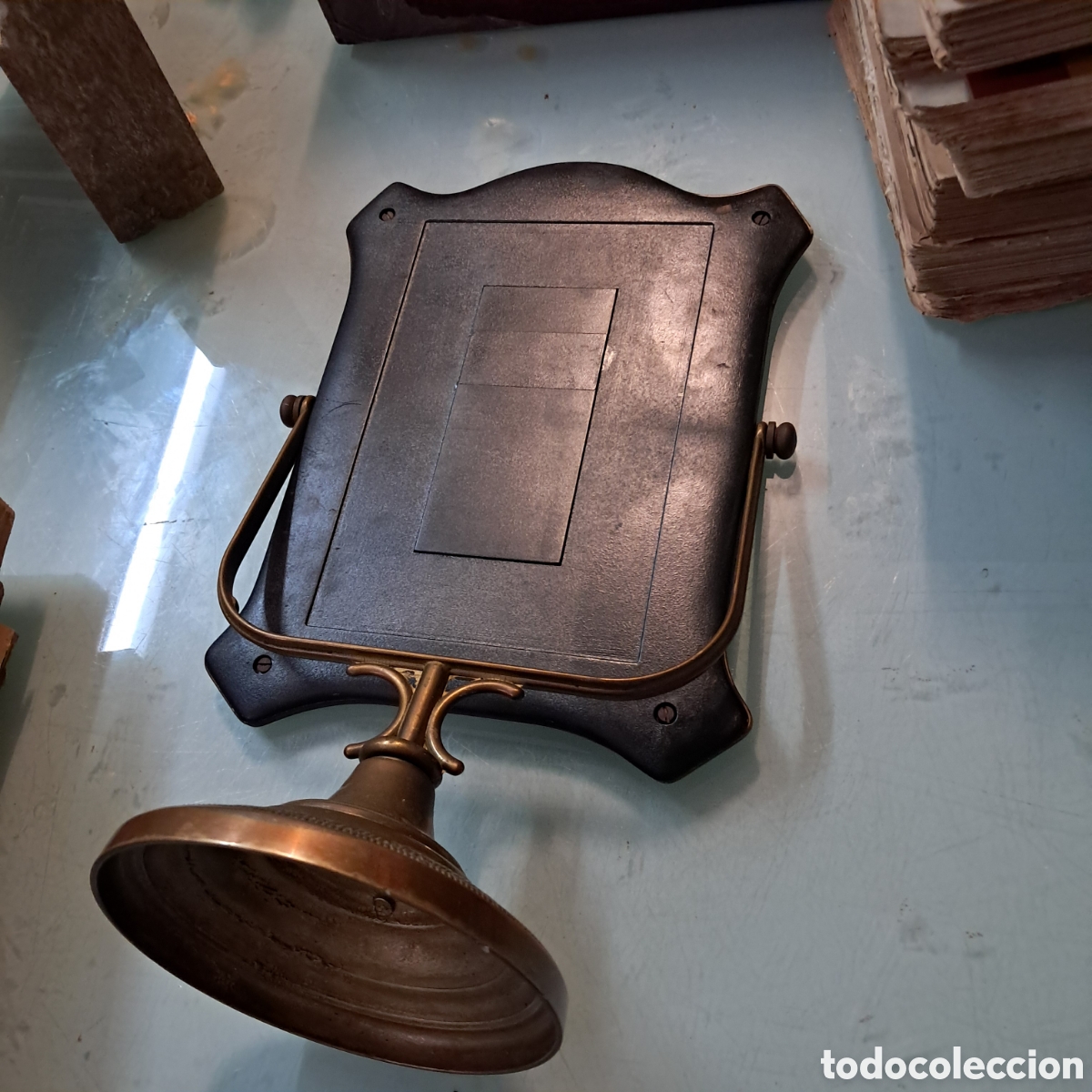 Antig&uuml;edades: Espejo port&aacute;til.en bronce - Foto 3
