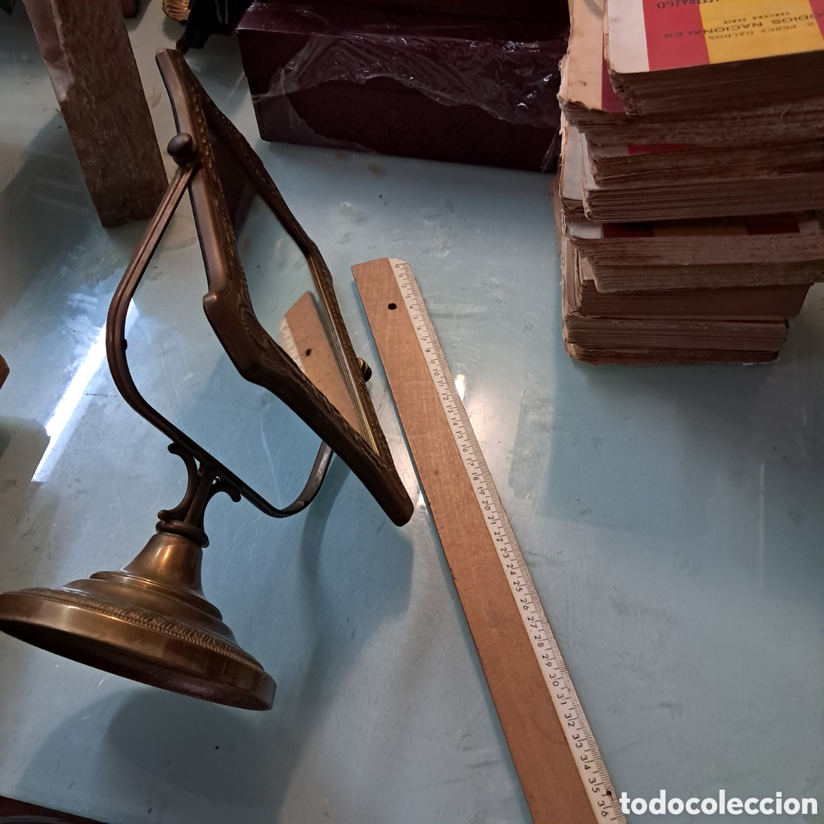 Antig&uuml;edades: Espejo port&aacute;til.en bronce - Foto 4