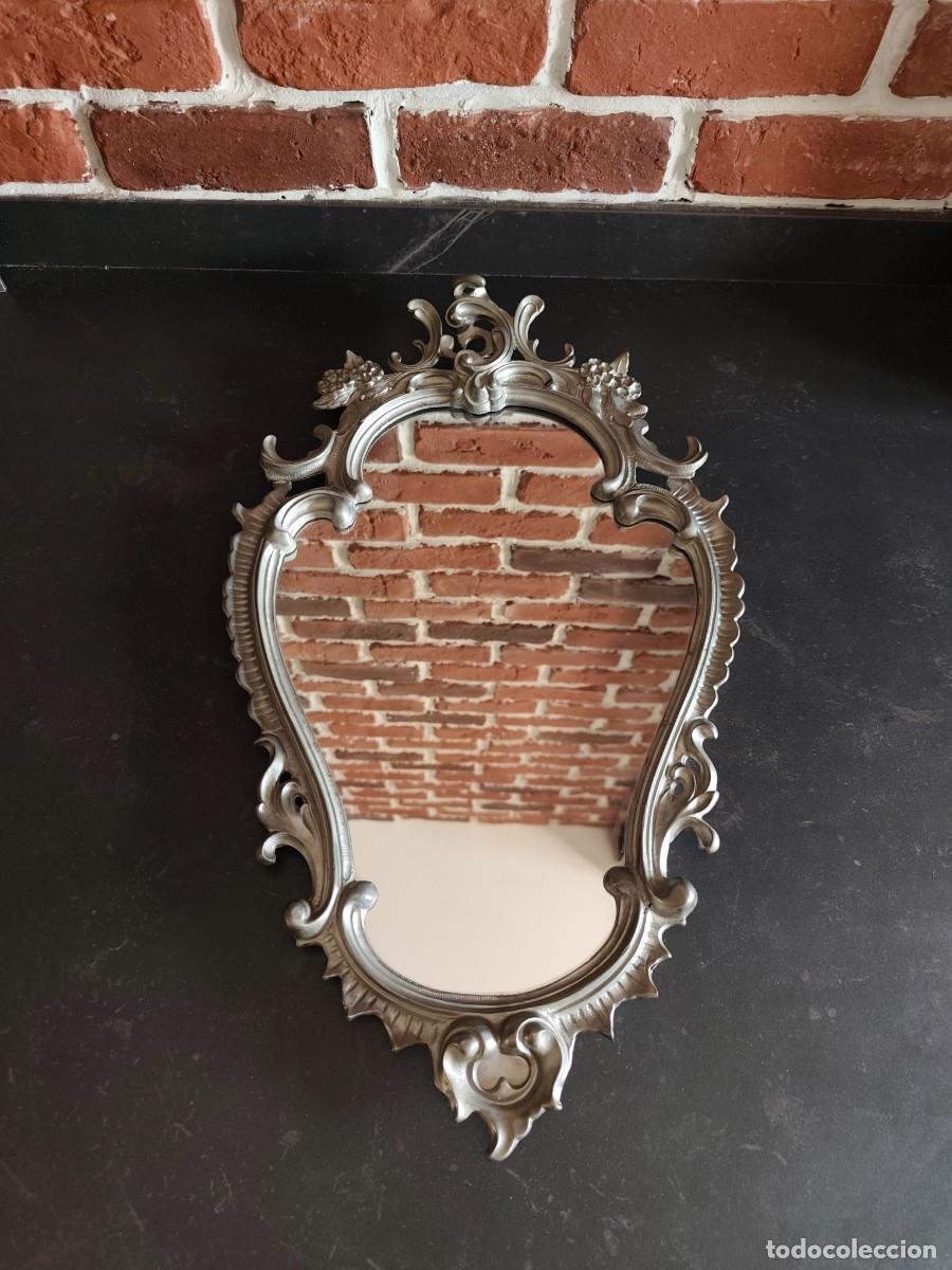 Antig&uuml;edades: Espejo de pared estilo rococ&oacute; de peltre 94% - Foto 1