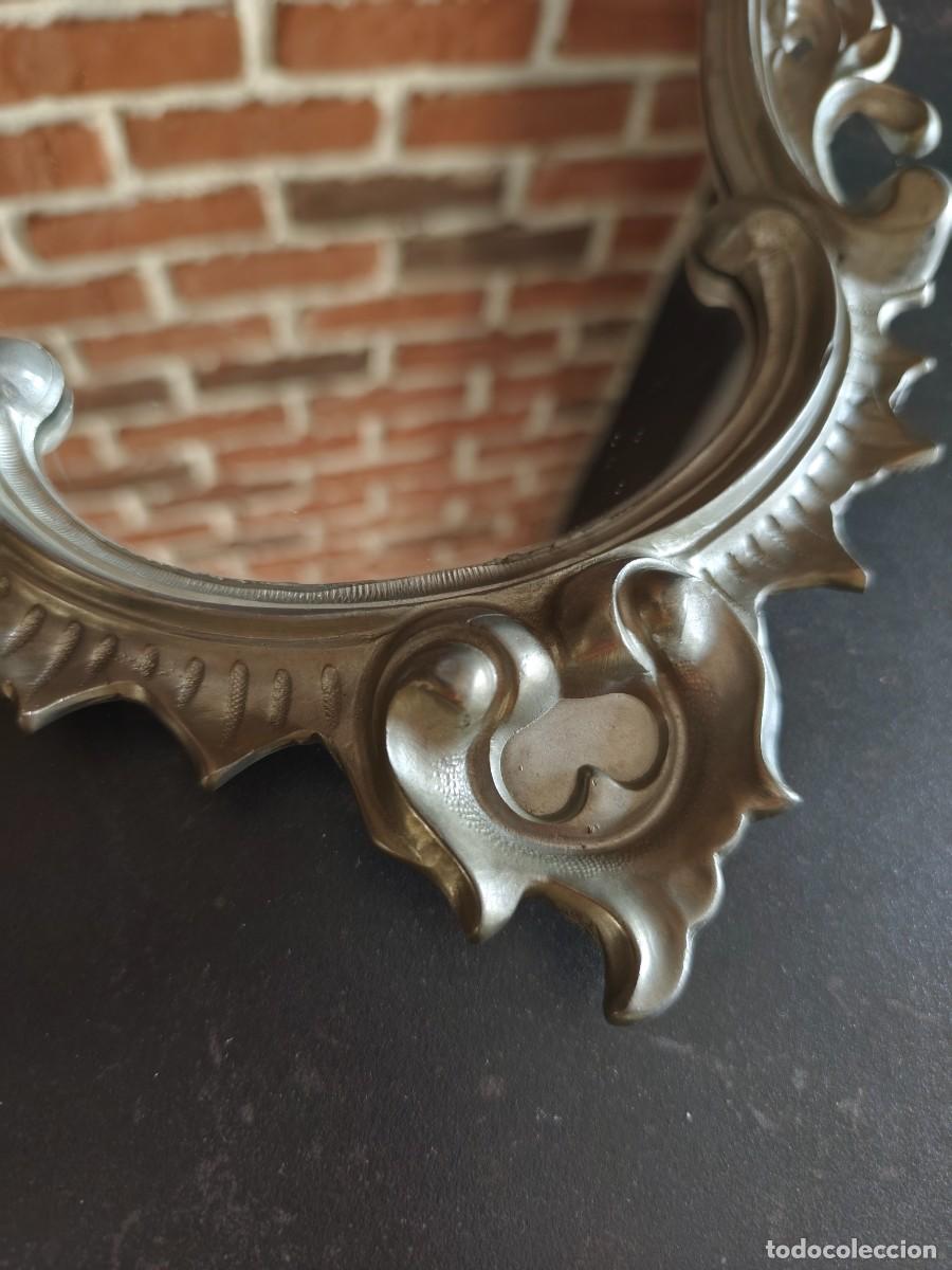 Antig&uuml;edades: Espejo de pared estilo rococ&oacute; de peltre 94% - Foto 4