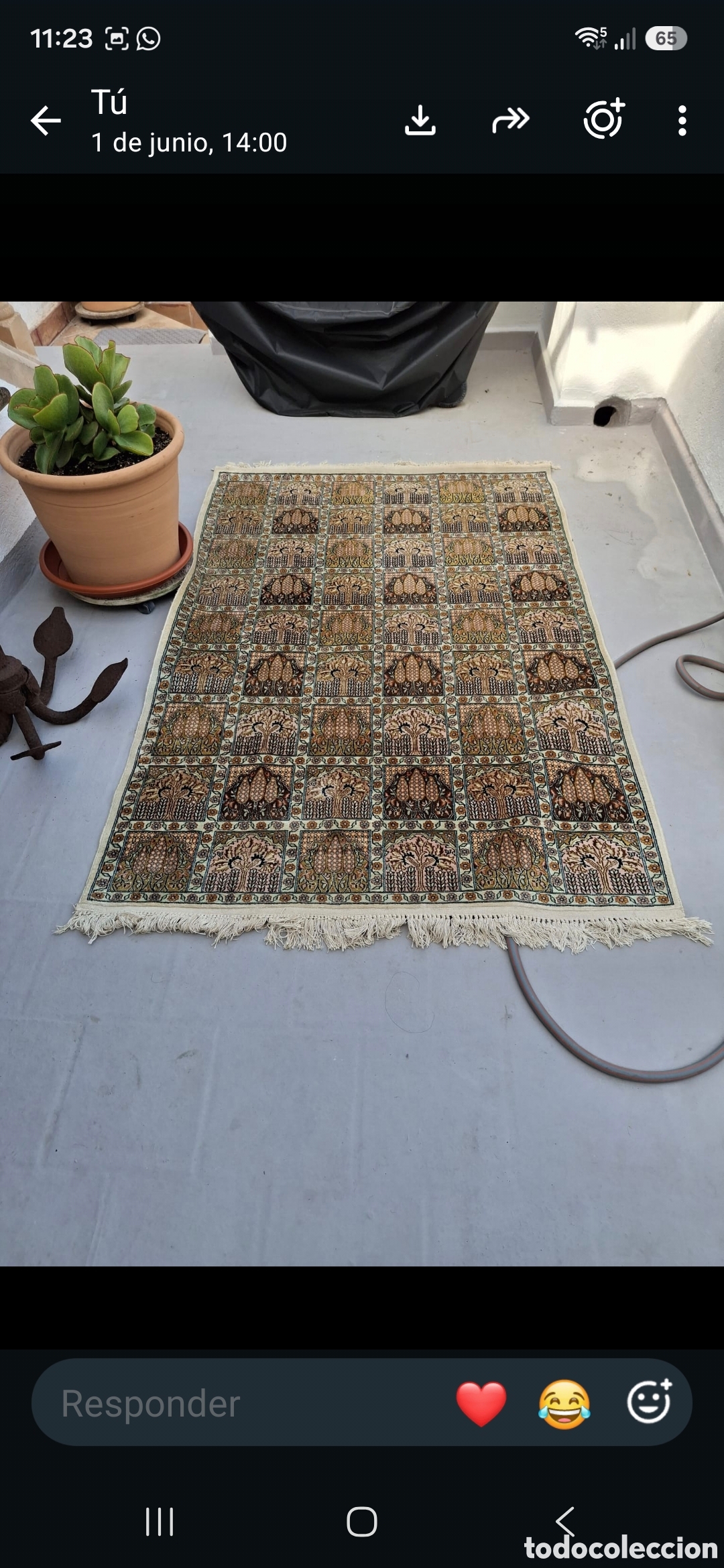 Antig&uuml;edades: Alfombra de cachemira - Foto 2