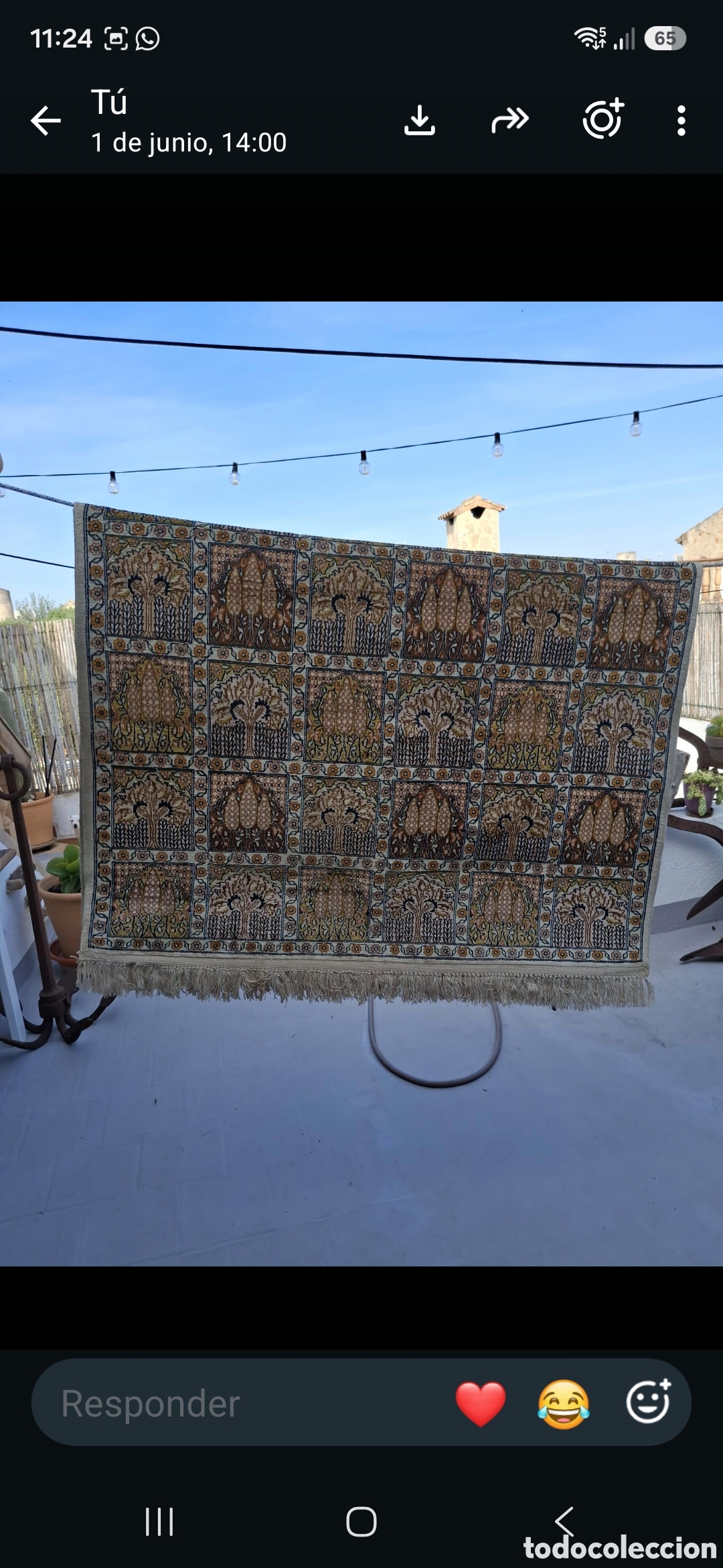 Antig&uuml;edades: Alfombra de cachemira - Foto 3
