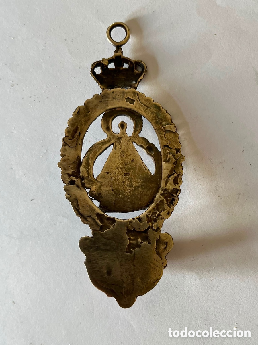 Antig&uuml;edades: Benditera plata de ley 925. Virgen del Rocio - Foto 2