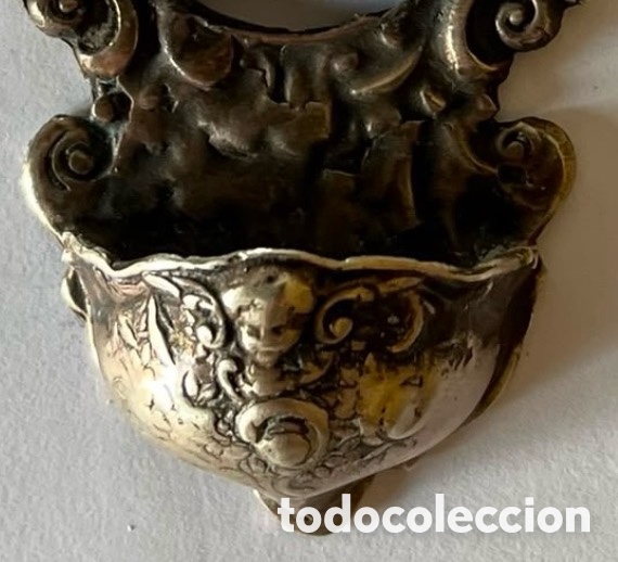 Antig&uuml;edades: Benditera plata de ley 925. Virgen del Rocio - Foto 4