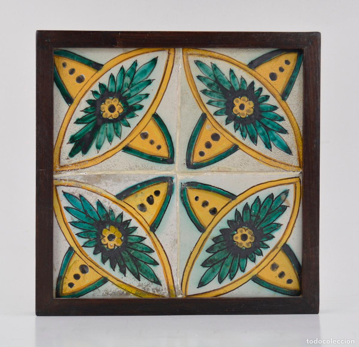 Antig&uuml;edades: Plaf&oacute;n de azulejos enmarcados siglo XVIII.
