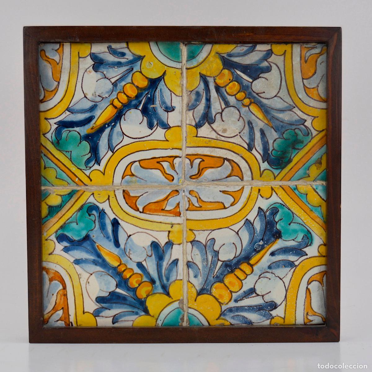 Antig&uuml;edades: Plaf&oacute;n de azulejos enmarcados siglo XVII.