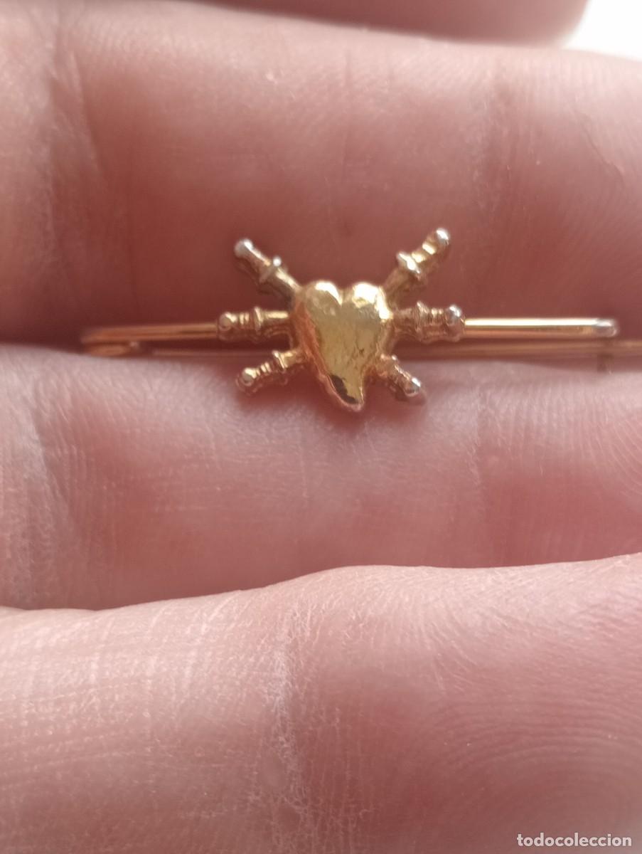 Antig&uuml;edades: PISACORBATAS INSIGNIA CORAZ&Oacute;N ATRAVESADO ,DOLIENTE , ALFILER RELIGIOSO COFRADIA PASADOR MARINO
