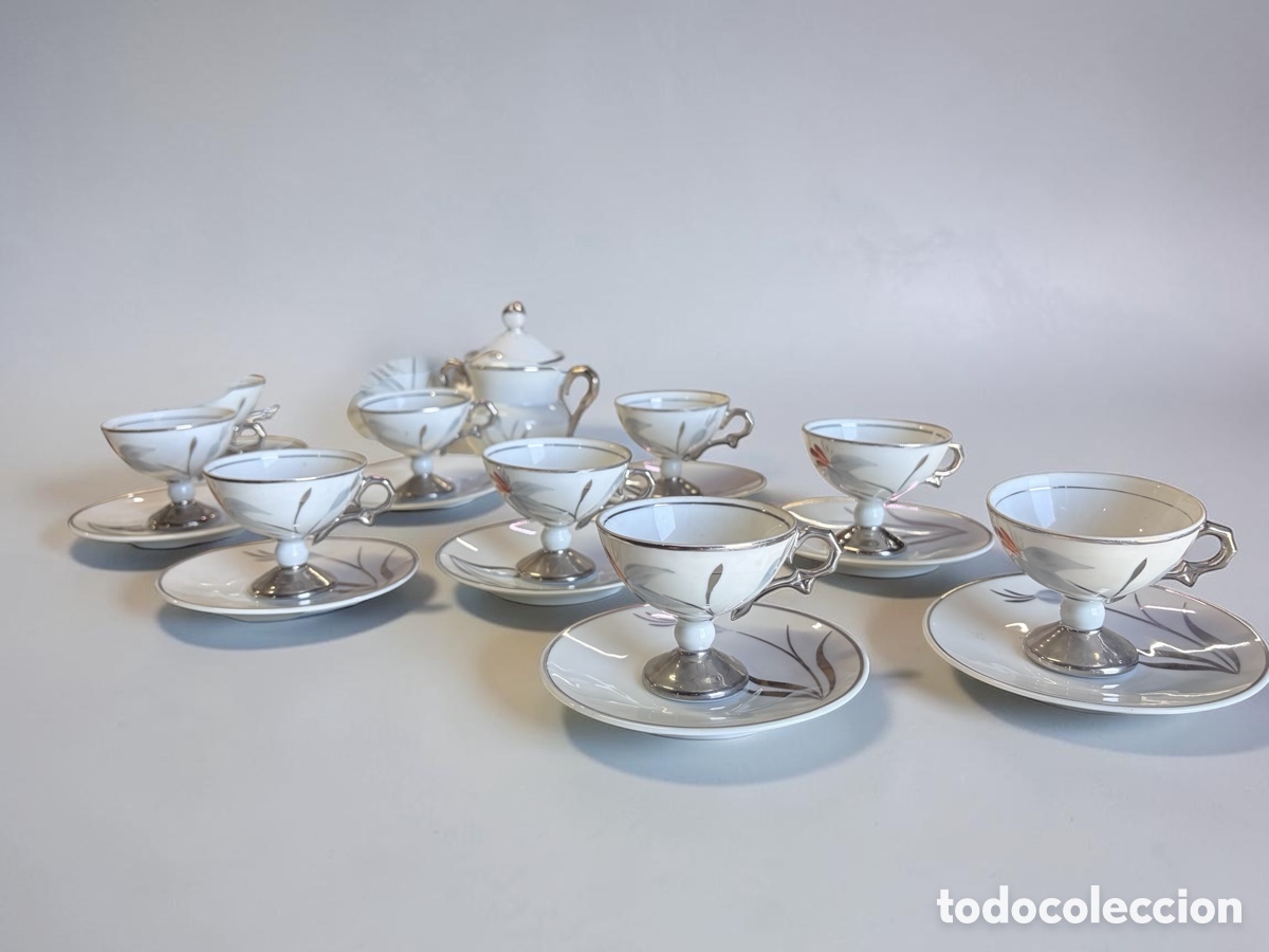 Antig&uuml;edades: Antiguo juego de caf&eacute; 8 servicios - Foto 5