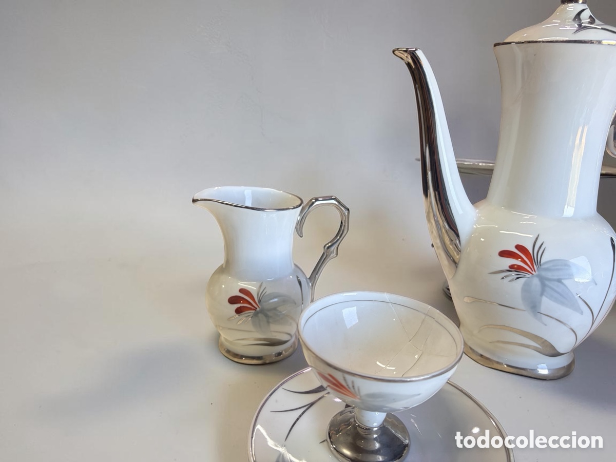 Antig&uuml;edades: Antiguo juego de caf&eacute; 8 servicios - Foto 8