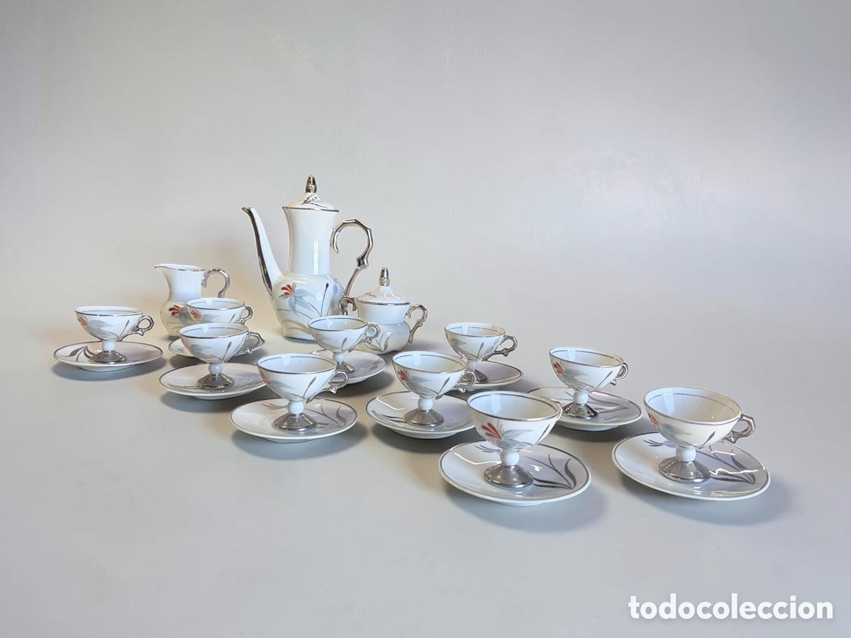 Antig&uuml;edades: Antiguo juego de caf&eacute; 8 servicios