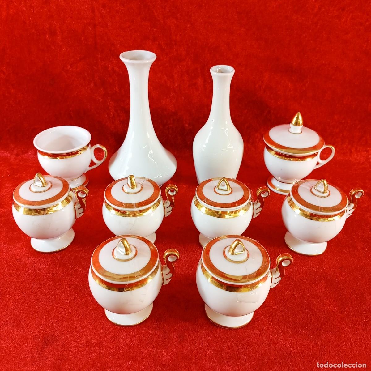 Antig&uuml;edades: PRECIOSO JUEGO DE TE - PORCELANA BLANCA CON BORDES DORADOS - HAVILAND LIMOGES - VER DESCRIPCI&Oacute;N