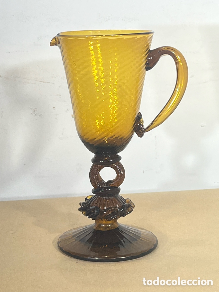 Antig&uuml;edades: Excelente Copa / Jarra de Cristal Soplado Mallorqu&iacute;n