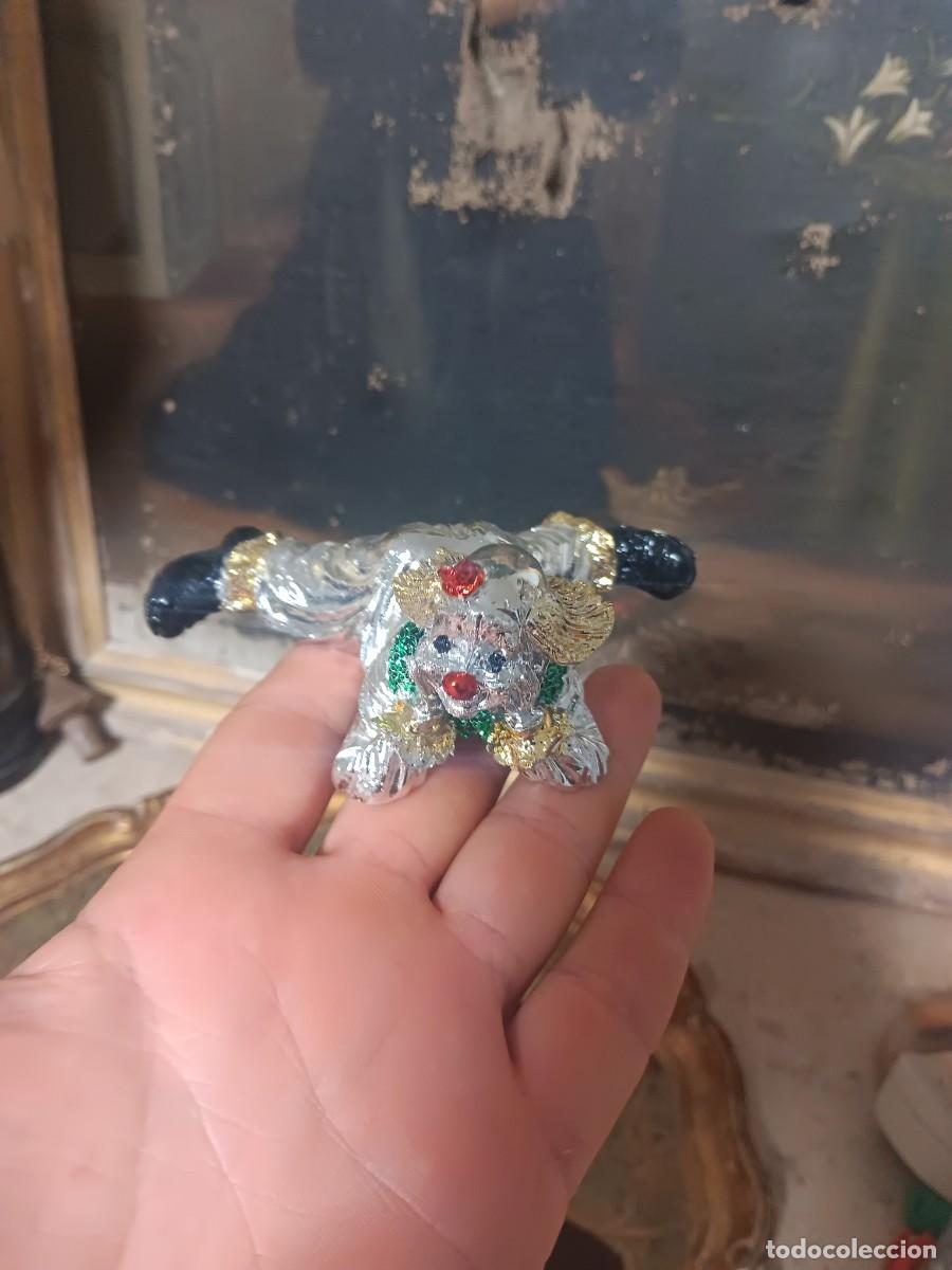 Antig&uuml;edades: figura de payaso laminada en plata esterlina con esmaltes de colores, piezas artesanales f
