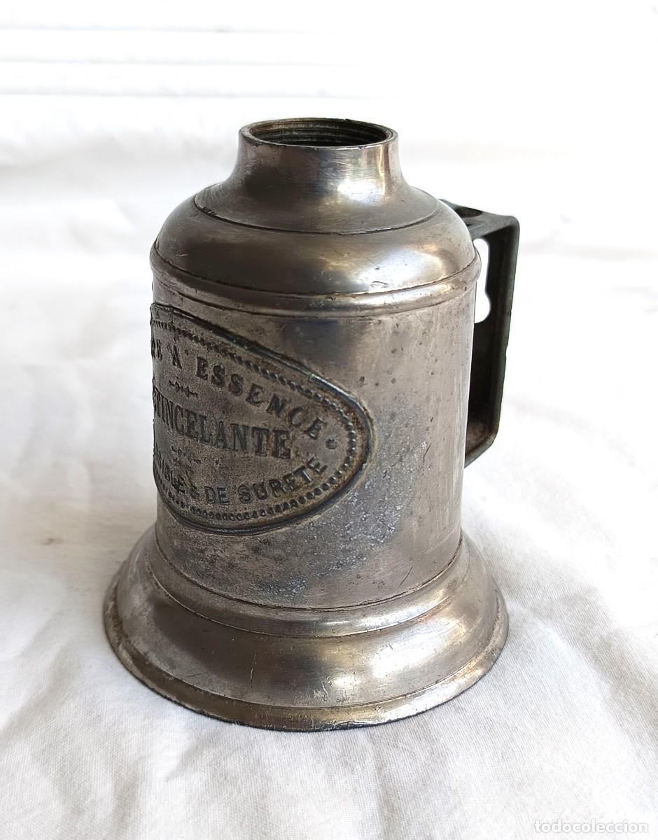 Antig&uuml;edades: L'&Eacute;tincelante - L&aacute;mpara de queroseno - Bronce plateado - L&aacute;mpara queroseno Francia - 1850 - 1900