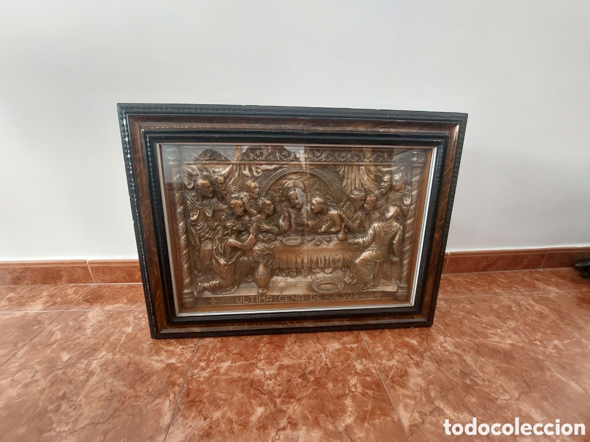 Antig&uuml;edades: Cuadro Relieve &Uacute;ltima cena de Jes&uacute;s M. Registrado