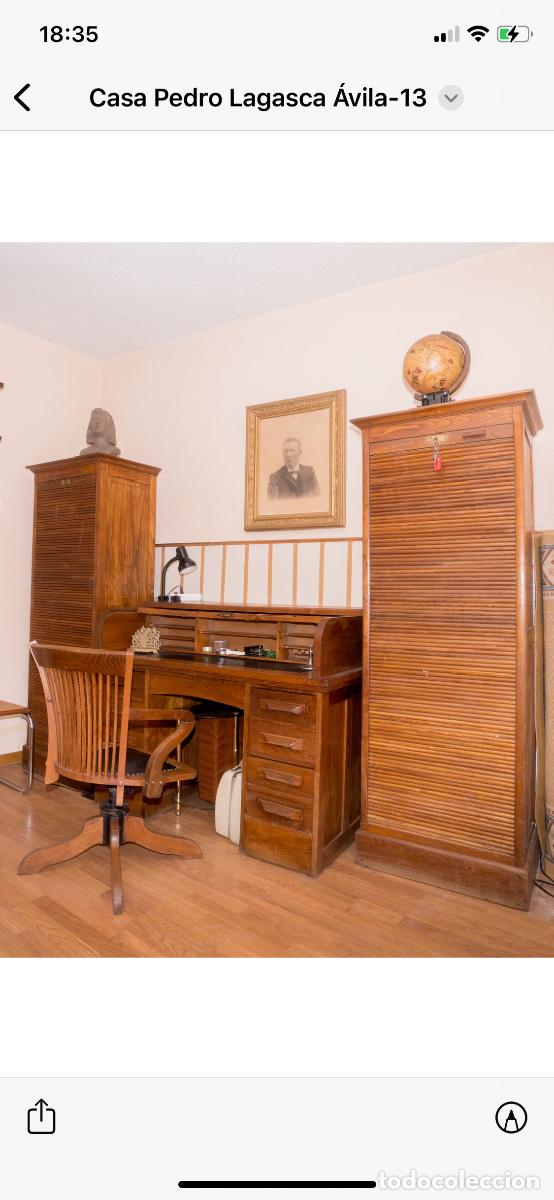 Antig&uuml;edades: Escritorio de madera tipo bur&oacute; - Foto 1