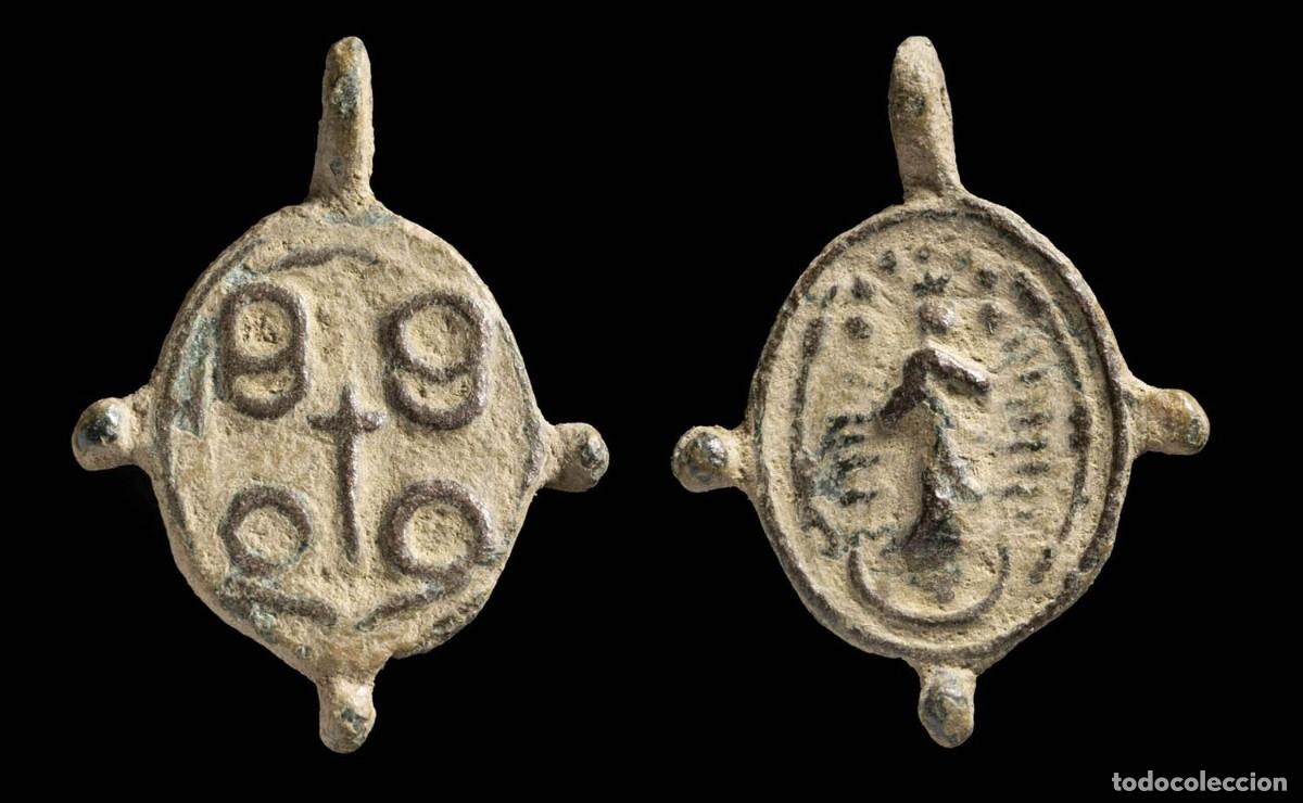 Antig&uuml;edades: Medal XVI-XVII centuries, Stmos. Corporales Daroca/Inmaculada - 22x16 mm.